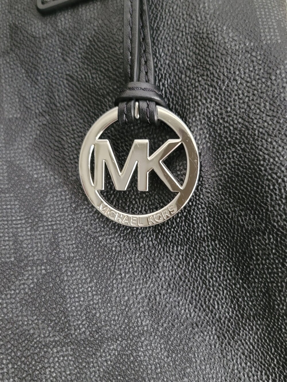 Michael Kors Black Logo-Print Duffel with Silver Accents - Picture 5 of 15